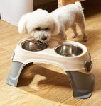 Elevated Height Adjustable Raised Stainless Steel Dog Food Dish And Pet Water