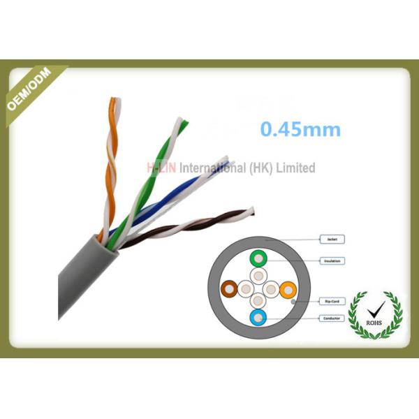 China LSZH Jacket Fiber Network Cable Cat5e U/UTP 4x2x0.48 Cuprum Solid Inside Installation factory
