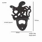Rustic Wall Mounted Octopus Antique Cast Iron Bottle Opener