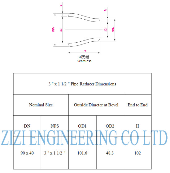 ASTM A234 WPB Carbon Steel Concentric Reducer , Black Primer Carbon Steel Pipe Fittings
