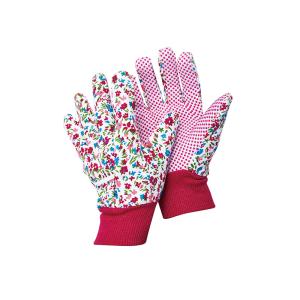 China Safety Cotton Knitting Gardening Gloves with Cotton Material and Anti-slip Function factory