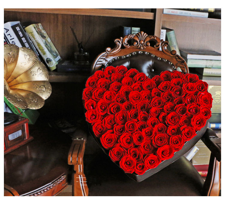 Large Colorful Preserved Rose Bouquet Shaped Hat Heart Printing Paper Gift Flower Box