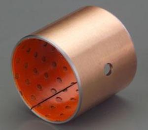 China Red Bronze Polymer Plain Bearings , Tin / Copper Plated Split Steel Bushing Better Performance factory