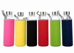 16 Oz Fancy Unbreakable Glass Water Bottle With Stainless Steel Cap