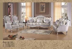 China Classic Royal Upholstery Gray velvet Fabric Livingroom Furniture Sofa Set factory