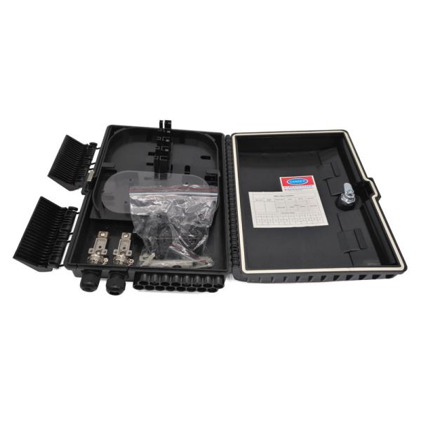Fiber Manufactory Outdoor Mid Span Optical Splitter Distribution Box Black ABS
