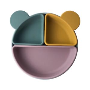 China Bpa Free Kids Tableware Food Grade 2022 Silicone Baby Feeding Plate Set Suction factory