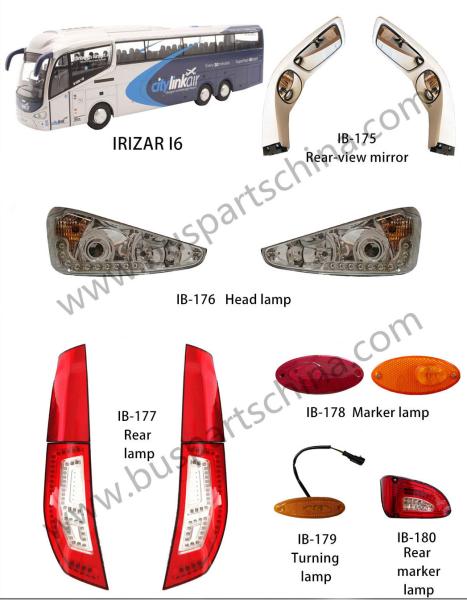 IRIZAR Bus Spare Parts Headlamp Taillamp Sidelamp Marker Lamp Rearview Mirror