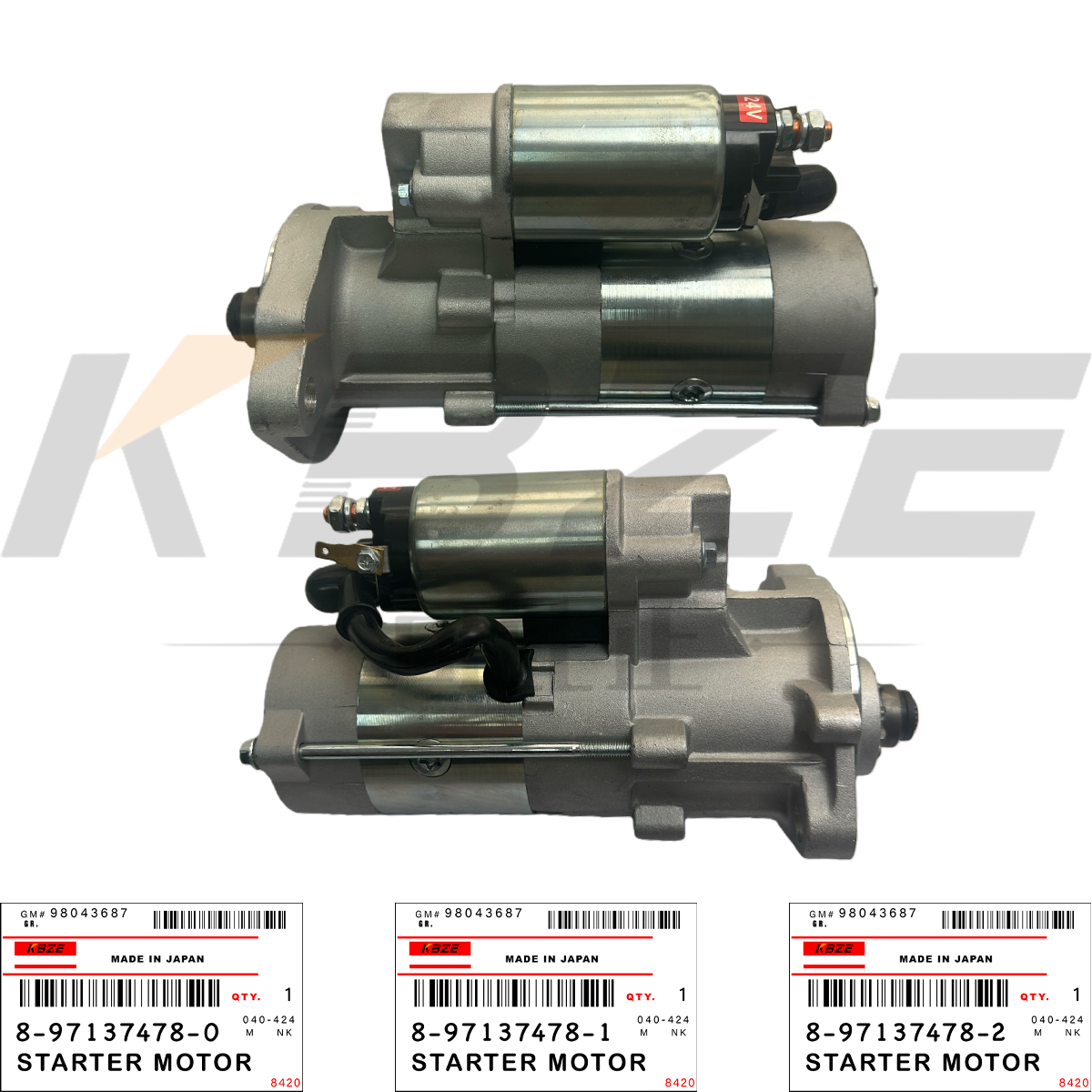 China KBZE 8-97137478-2 ISUZU 4JB1 ENGINE 8-97137478-1 STARTER MOTOR ASSY 24V 11T 3.5KW FOR SK60 SK70 EX75 ZX70 ZX80 factory