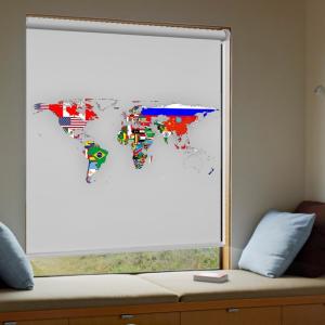 China Floral Blackout Roller Blinds Using Environmental Ink For Office factory