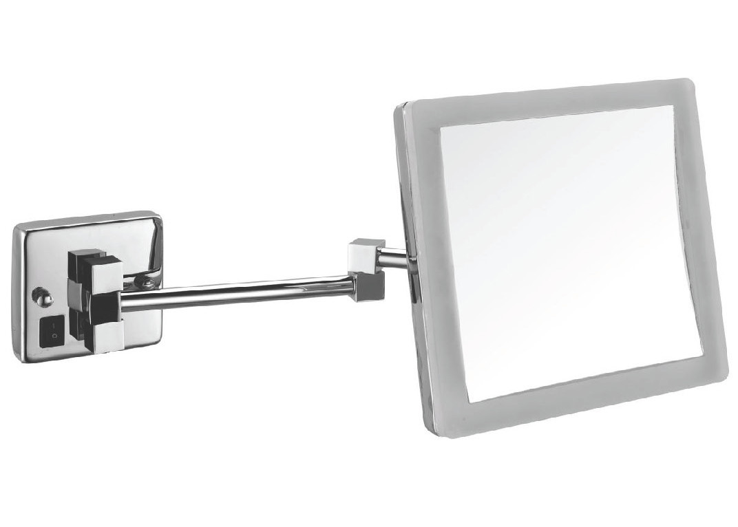 Stainless steel 304 Inox material brush Wall Mounted Bathroom mirror Vanity Decorative mirro Magnifying Swivel Mirror