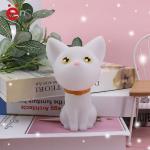 Bedroom Night Lights Lamps White 3D Kat Non Phthalate Pvc Material ODM