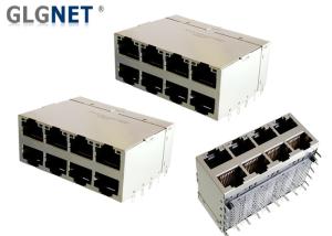 China 100W POE Right Angle Ethernet Jack 2x4 10G RJ45 Compatible 4 Channels PHY factory