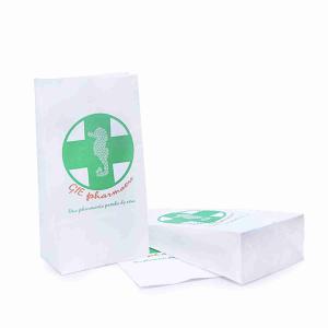 China Recyclable Waterproof SOS Pharmacy Paper Bag Kraft Paper 130gsm factory