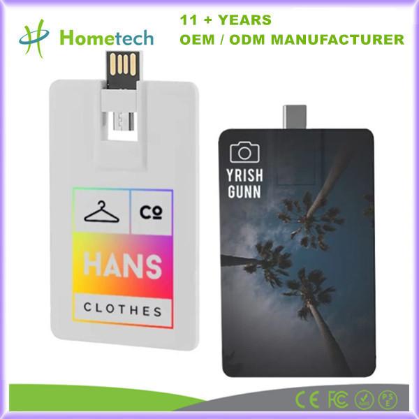 Portable Credit Card Shape USB C Flash Drive With Durable Metal Casing For