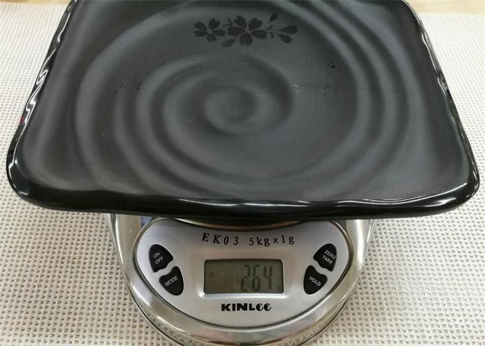 Japanese-style Rectangular Sushi Plate Black Melamine Dinnerware Weight 264g