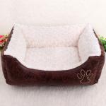Detachable Washable Pet Nest Dog Bed Brown White