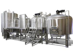China Industrial Brewing 3 Vessel Brewhouse 3mm For Interior Shell / 2mm For Exterior Shell factory