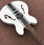 Hollow body JAZZ electric guitar with white top