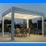 Waterproof outdoor bioclimatic awning rain protection Luxury modern electric