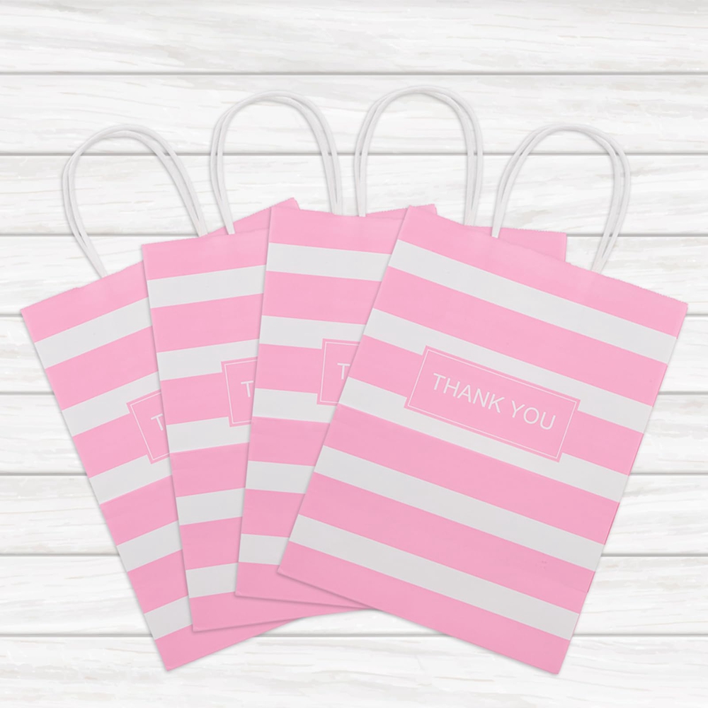 Custom Color Accepted Promotion Kraft Paper Thank You Bag for Wedding Party Store