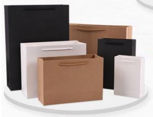 China Black box horizontal white card gift paper bag for men and women. factory