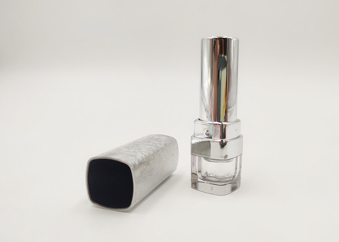 10g Matte Silver Custom Lipstick Tubes Silk Screen Printing With Shiny Surface