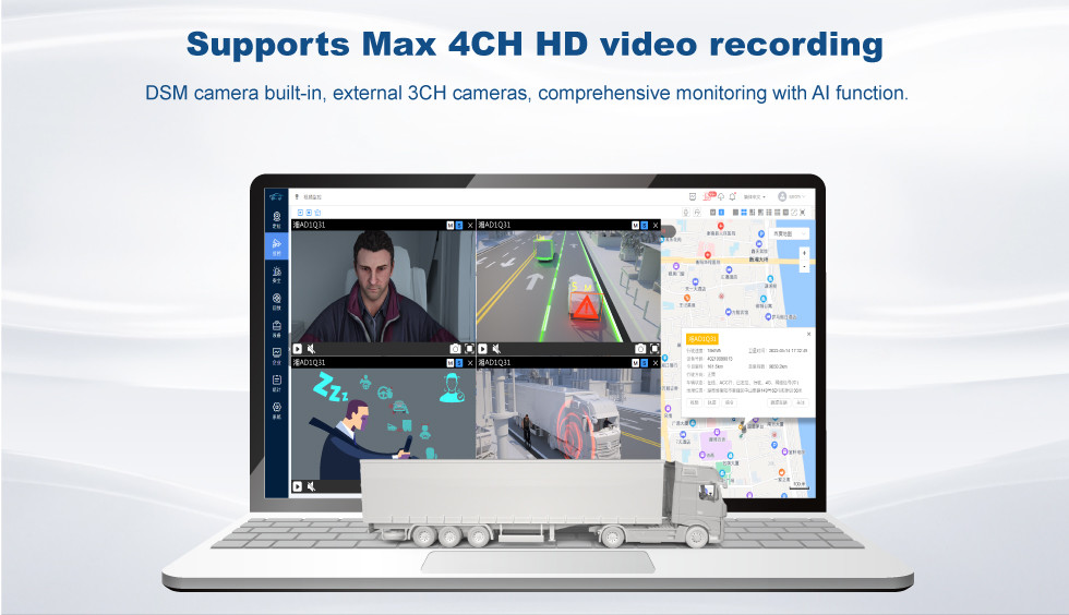 DSM Dahscam Vehicle Camera System For Bus Truck Support Connect CMSV6