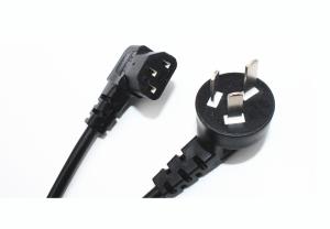 China Hot sale Oxygen-free copper black power cord 10A 0.5m-10mAngled female power cable factory