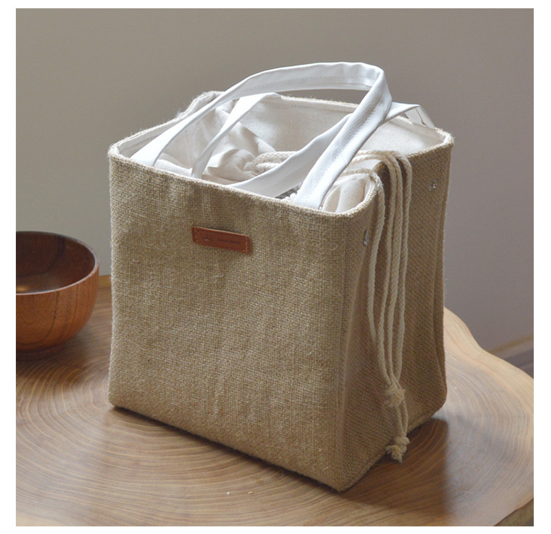 Outdoor H24Cm Waxed Canvas Insulated Lunch Cooler Bags