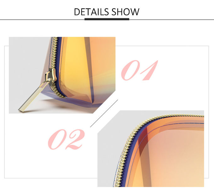 L25*D8.5*H13 Cm yellow PVC Laser Zipper Cosmetic Bag