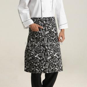 China Fresh Denim Waist Cafe Waiter Waitress Chef Work Uniform Half Length Original Design factory