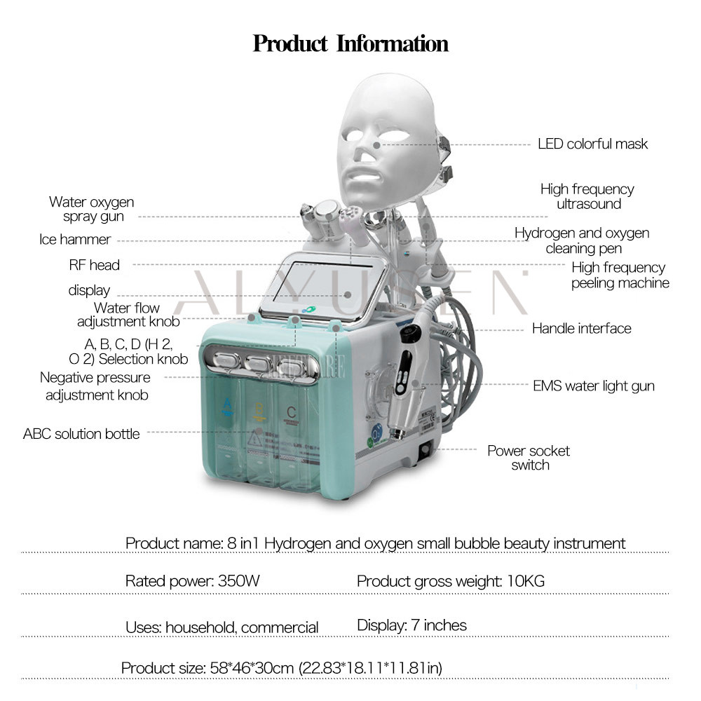 Anti Wrinkle Hydrafacial Aqua Peeling Machine Beauty Skincare 8 In 1