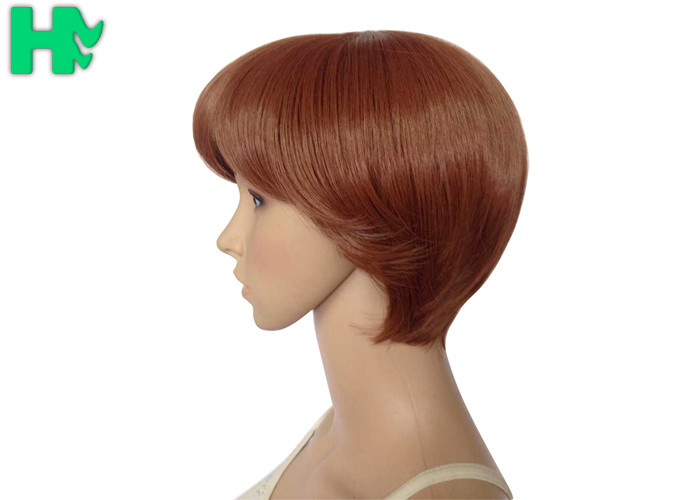Heat Safe Short Synthetic Wigs , Medium Length Bob Wigs Tangle Free