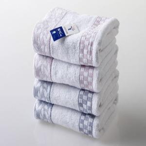 China 72*34cm Pure Cotton simple classic grid face towel embroidered hand towel with satin factory