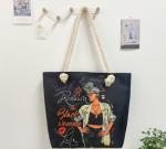 African American Women Black Shoulder polyester canvas tote bag Handbag Fit Work