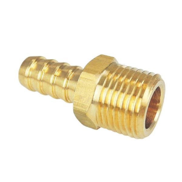 China 3/8" NPT Male X 3/8" Barb Brass Hose Adapter , 150 PSI WOG Brass Hose Fitting factory