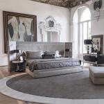 Modern Italian Leather Upholstered Bed Frame Luxury King Size Bed For Bedroom