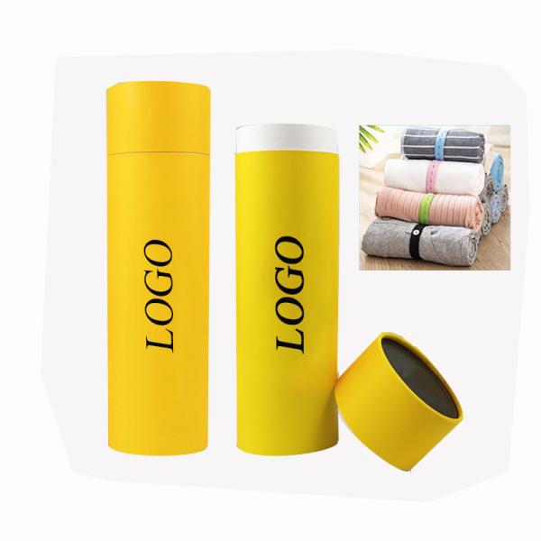 Handmade CMYK Cardboard Paper Cylinder Tube Box Packaging For Socks And