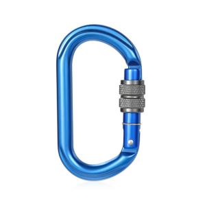 China Industrial Applications 25kN Round Aluminum Locking Carabiner Clip with Snap Hook factory