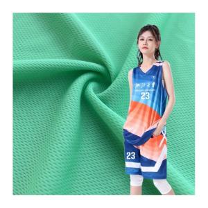 China Burgundy Polyester Knitted Dry Fit Eyelet Jersey Fabric Breathable For Sports Wear factory