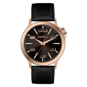China 42.0mm Alloy Case Men's Black Watches Quartz , Fashionable Mens Watches factory
