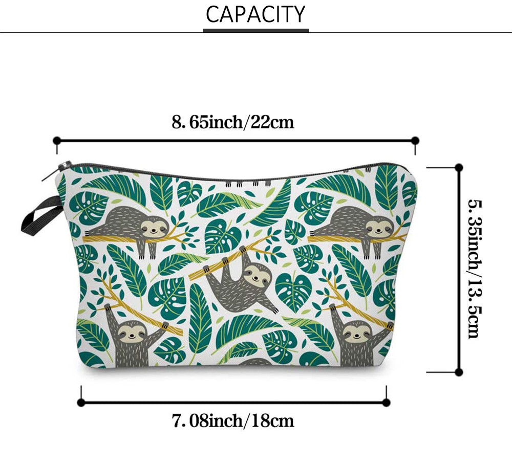 Girls Zipper Closure Polyester Cosmetic Bag For Travel