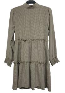 China Breathable Ladies Plus Size Long Sleeve Long Dresses Cotton Fabric With Pleated Bottom factory