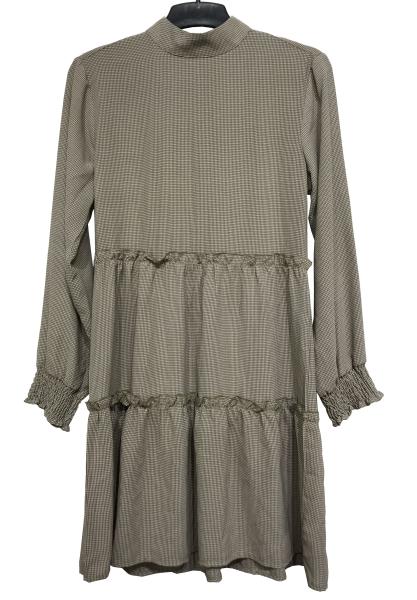 Breathable Ladies Plus Size Long Sleeve Long Dresses Cotton Fabric With Pleated