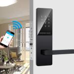Black color TTlock Bluetooth app controlled door locks for apartment home office