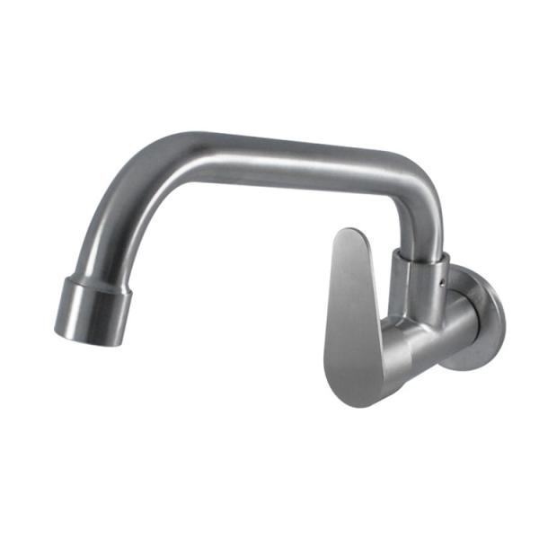 Chrome Finish Stainless Steel Kitchen Faucet Mixer With Hot Cold Water And