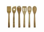 FPA free organic bamboo reusable kitchen cooking utensil with holder set of 7
