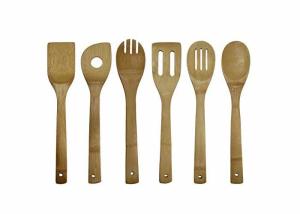 China FPA free organic bamboo reusable kitchen cooking utensil with holder set of 7 factory