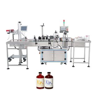 Automatic Horizontal Round Bottle Labeling Machine Top Label Applicator Machine